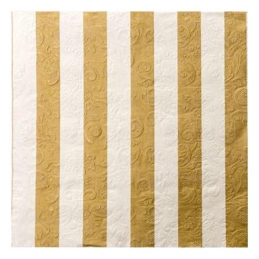 Imagem de Guardanapo de papel Deco Natal C/20 Folhas Listrado Ouro