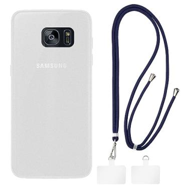 Imagem de Shantime Capa para Samsung Galaxy S7 Edge + cordões universais para celular, pescoço/alça macia de silicone TPU capa amortecedora para Samsung Galaxy S7 Edge (5,5 polegadas)