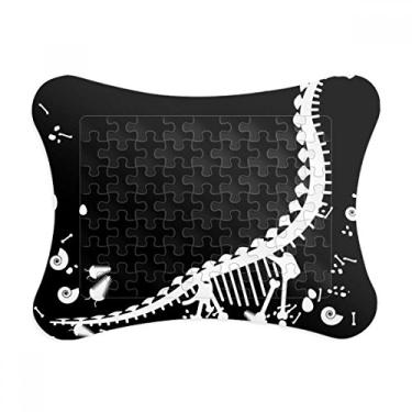 Imagem de Moldura de quebra-cabeça de ossos de dinossauro, vegetação, decoração de imagem