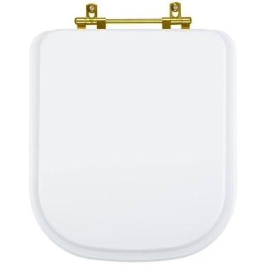 Imagem de Assento Sanitário Elite Branco para vaso Celite Com Ferragem Dourada