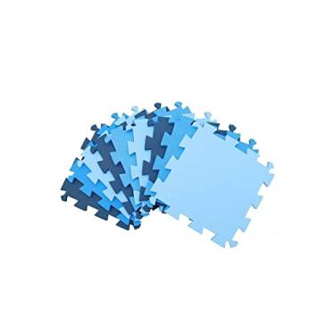 Imagem de Kit 10 Tatames Eva Tons De Azul Infantil Meninos 50x50x1cm 10mm