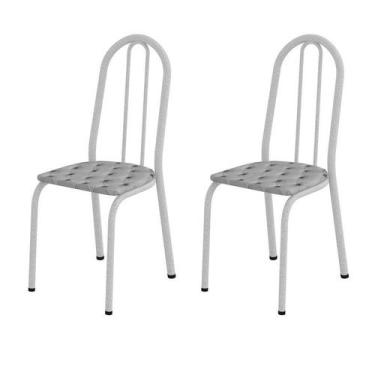 Imagem de Conjunto 6 Cadeiras América 050 Cromo Branco - Artefamol