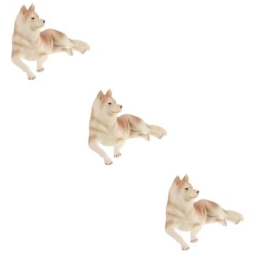 Imagem de ABOOFAN 3 Pecas jogo de modelo husky figuras de cachorro de simulação realista fazenda modelos brinquedos simulação de figura animal modelo cognitivo de cachorro mini decorar cão falso