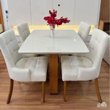 Imagem de Sala de Jantar Moderna com 4 Cadeiras 1,20x0,90m - Hera Royal - Requinte Salas