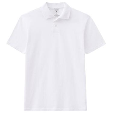Imagem de Camiseta Masculina Branca Básica Ideal Para Ano Novo Gola Polo Malwee