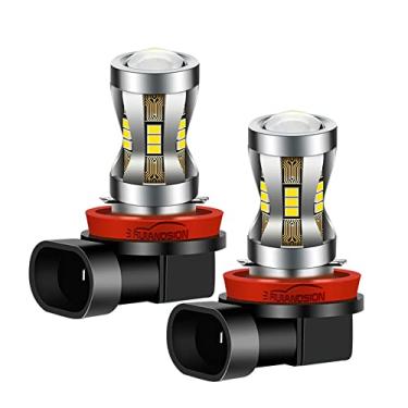 Imagem de Ruiandsion Lâmpadas de neblina H8 H11 LED brancas 10-30 V super brilhantes 3020 24SMD lâmpada de neblina de LED de substituição para carros, pacote com 2