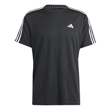 Imagem de Camiseta Adidas Masculina Treino Train Essentials 3-stripes Black/white Ib8150 G
