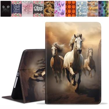 Imagem de DEHJYYIJUY Capa para Samsung Galaxy Tab S8 2022 e S7 2020 11 polegadas (SM-X700/X706/T870/T875/T878) - Capa inteligente fina de couro PU com função de despertar/hibernar automaticamente, cavalo de