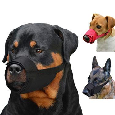 Imagem de CollarDirect Conjunto de 2 peças de focinheiras para cães - Capa protetora de boca de nylon respirável e ajustável para cães pequenos, médios e grandes, antimastigação, latidos e mordidas - preto e