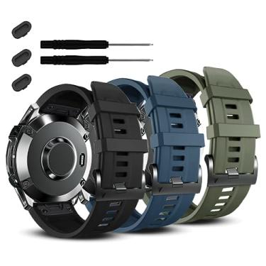 Imagem de ZPJPPLX Pulseira de silicone de ajuste rápido de 22 mm compatível com Garmin Fenix 8 AMOLED 47 mm/7 Pro/7/6 Pro/6/5 Plus/5, pulseiras esportivas de substituição para Fenix E/Forerunner