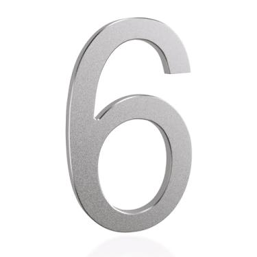 Imagem de TripDock Números de casa de upgrade premium - Número de endereço residencial flutuante de 15 cm de altura - Números de caixa de correio de alumínio antidesbotamento/acabamento prateado elegante/número