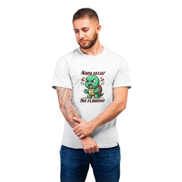 Imagem de Camiseta Masculina Nada Veloz Só Furioso Tartaruga Engraçada