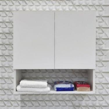 Imagem de Módulo Suspenso 2 Portas Parede Armário Aéreo Para Lavanderia