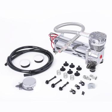 Imagem de ZHSYMX Compressor de ar ultra silencioso, 3/8 NPT super silencioso 69DB 12V 300PSI Compressor de suspensão de ar / buzina de trem de ar para trem/caminhão/carro prata