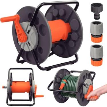 Imagem de Suporte Enrolador Manual de Mangueira Parede Quintal Jardim Garagem | Tramontina