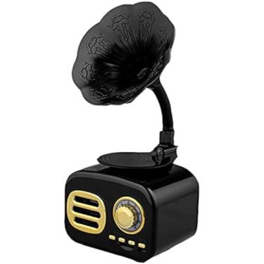 Imagem de Toca-discos de vinil de madeira, tudo em um fonógrafo vintage Gramofone nostálgico com alto-falantes Players Sistema estéreo Registros de controle 3,5 mm Aux-in/USB/Rádio FM/Bluetooth 4.2, p
