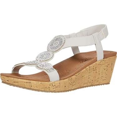 Imagem de Skechers Sandália feminina Beverlee-Date Glam Plataforma, Off White, 7