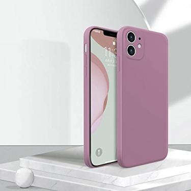 Imagem de Capa para celular em silicone macio em cor pura para iPhone 12 Mini SE 2020 7 8 6 6S Plus Capa para iPhone 11 Pro XS Max XR XR X 12 Pro Capa de TPU anti-queda, groselha preta, para iPhone 12