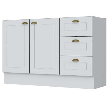 Imagem de Balcão para Pia 120 cm 2 Portas 3 Gavetas Americana C353 Henn - Branco