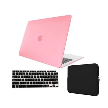 Imagem de Kit Case Para Macbook NEW AIR 15 A2941 A3114 Chip M2 M3 + Película de Teclado + Capa Neoprene (Rosa Fosco)