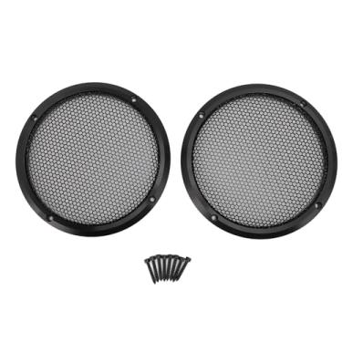 Imagem de Grade de Alto-falante, 2 Peças de Capas de Grade de Alto-falante de Malha de Metal Redonda de 5,6 Polegadas, Protetor de Proteção de Subwoofer de Rádio Universal Com 8 Parafusos
