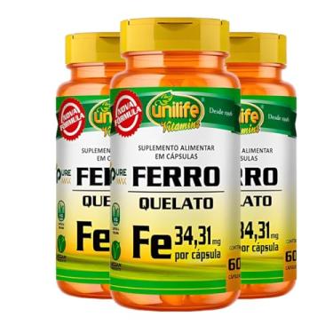 Imagem de Ferro - 3 unidades de 60 Cápsulas - Unilife