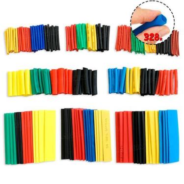 Imagem de Kit Tubo Espaguete Termo Retrátil 328 Unidades Colorido - BBACOMERCIO