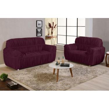 Imagem de Capa de sofa 3x2 lugares Padrao Malha gel 21 elasticos  Lindas - ibiti