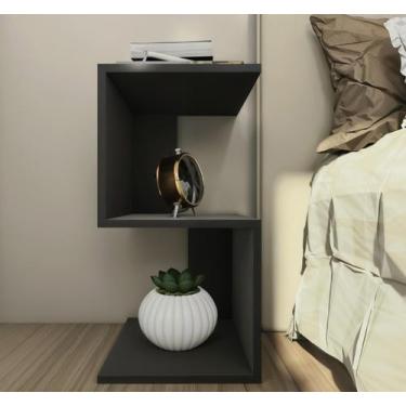 Imagem de Mesa de cabeceira "S" 30x30x65cm Preto - Móveis Novo Estilo