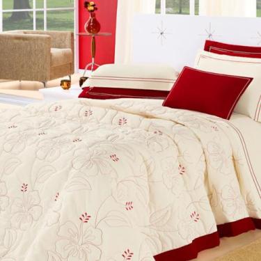 Imagem de Kit Cobre Leito Belle Queen Vermelho 05 Peças - Enxovais Aquarela
