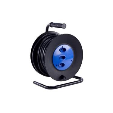 Imagem de Extensão Tripolar Carretel 20A 20M 3 Tomadas - Force Line