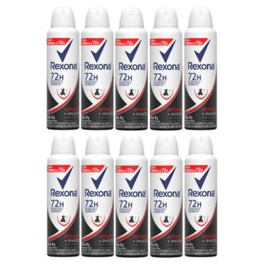 Imagem de Kit 10 Desodorante Antitranspirante Rexona Antibacterial + Invisible A
