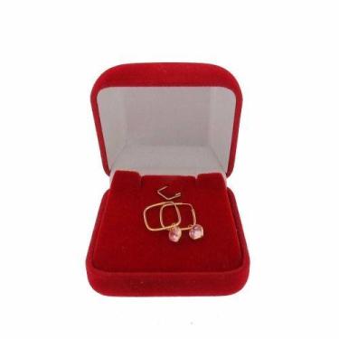 Imagem de Brinco Bola 4mm Infantil 18k Brinco Ouro 18k Argola Quadrada - RD Maga