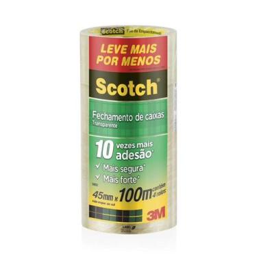 Imagem de Kit 4 Fitas de Empacotamento 3M SCOTCH 5802 45MM X 100M