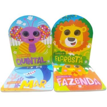 Imagem de Livro Infantil Cartonado Com Animais Olhinhos Divertidos C/4 - Ciranda