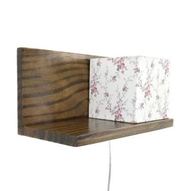 Imagem de Arandela Prateleira Escura Cubinho Rosa Quarto Bebê Infantil - Potinho