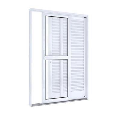 Imagem de Porta de Aço Balcão 215x150cm com Vidro 3 Folhas Facilita Lucasa
