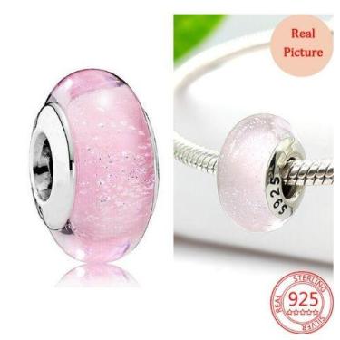 Imagem de Conjunto Berloque Murano Prata 925 - JMH Sets, Rosa claro