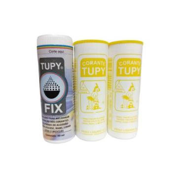 Imagem de Kit 2 Corantes Tintura Várias Cores 45g + 1 Fixador Tupy Fix, Amarelo