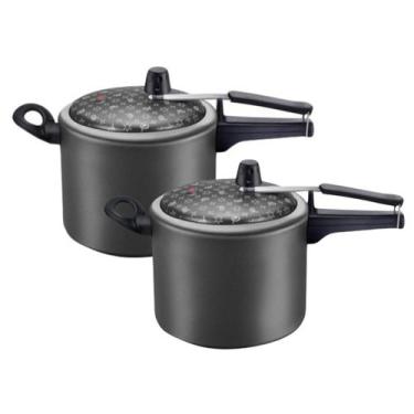 Imagem de Kit com 2 Panelas de Pressão Antiaderente Preta 4,5L Anti Aderente Pan