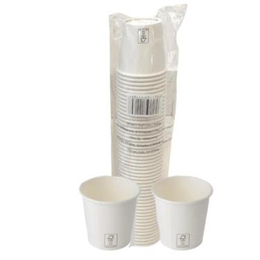Imagem de Copo De Papel Branco 100Ml 110Ml Biodegradável Térmico C/500 - Fns