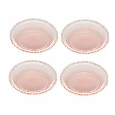 Imagem de jogo 4 Pratos Cristal Pearl Rosa 14cm 28439 Wolff