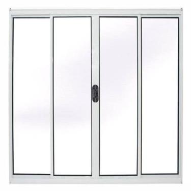 Imagem de Janela 4 folhas 1,20x2,00 sem grade no alumínio branco - Comercial Pai