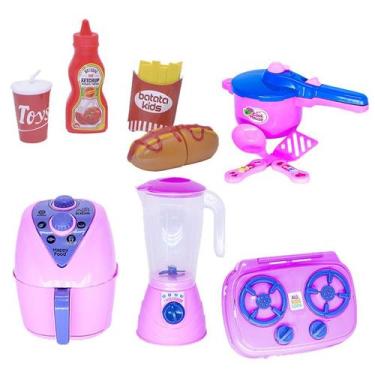 Imagem de Brinquedo Cozinha Air Fryer Cesta Panela de Pressão Pote 10p - Altimar