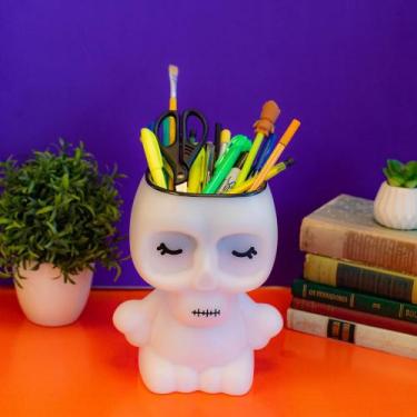 Imagem de Porta Trecos, Porta Caneta, Porta Objetos - Caveira Com Cartela de Ade