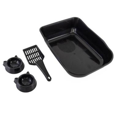 Imagem de Kit Caixa de Areia Banheiro para Gato Higienica + 2 Comedouro - Durape