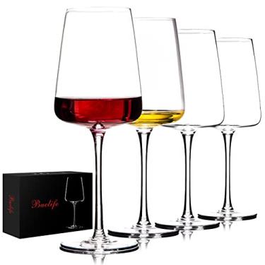 Imagem de Conjunto de 4 taças de vinho tinto sopradas à mão - taças de vinho de cristal premium com haste longa, 540 ml - presente exclusivo para casamento, aniversário, aniversário - ideal para restaurantes
