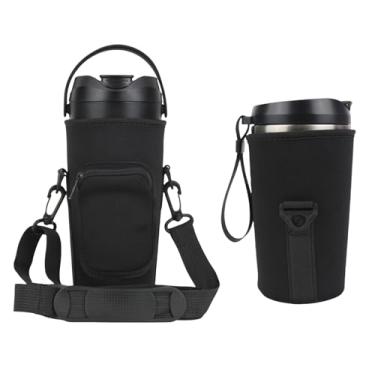 Imagem de Pacote com 2 sacos de liquidificador portáteis flip, capa protetora antiderrapante, à prova d'água, compatível com liquidificador portátil Nutribullet Flip NBPB50350AK/NBPB10350 (preto)