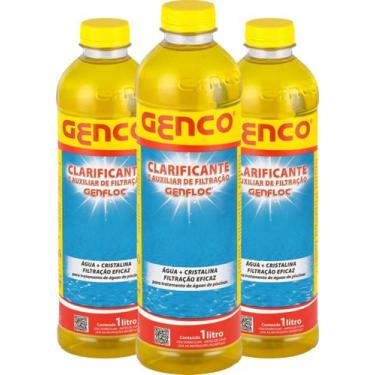 Imagem de Kit 3 Clarificante E Auxilitar De Filtração Genfloc Piscinas - Genco G