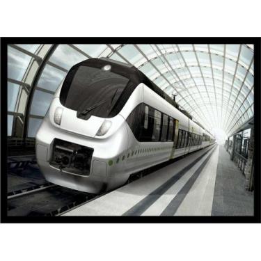 Imagem de Quadro Decorativo Trem Bala Locomotiva Máquinas Paisagem Salas Quartos